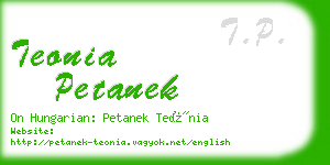 teonia petanek business card